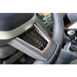 Škoda Rapid - plaketka volantu RS honeycomb BLACK / CHROME
