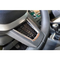 Škoda KodiaQ - plaketka volantu RS honeycomb BLACK / CHROME