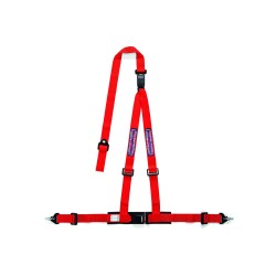 Trojbodový bezpečnostný pás Sparco CLUB H-3M DUAL Martini Racing, s homologáciou ECE, odpojiteľný, farba: červená