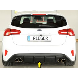 Rieger vložka zadného nárazníka pre Ford Focus 4 DEH, ST 5-dver. (hatchback), plast ABS bez povrchovej úpravy, pre dvojité koncovky na oboch stranách 4x80 mm