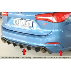 Rieger vložka zadného nárazníka pre Ford Focus 4 DEH 5-dver. (combi), plast ABS bez povrchovej úpravy, pro sportovní koncovky vlevo/vpravo 115 mm