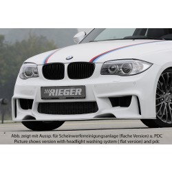 Rieger kompletný predný nárazník pro BMW rad 1 E81, E82, E88, E87 2-dver., 4-dver., kabriolet, kupé, sedan, plast ABS bez povrchovej úpravy, pro vozy s ostřikovači předních světlometů a plochou nádobou na ostřikovače