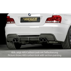 Rieger vložka zadného nárazníka pre BMW rad 1 E82, E88 kabriolet, kupé, plast ABS bez povrchovej úpravy, pre dvojité koncovky na oboch stranách 4x80 mm