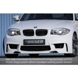 Rieger kompletný predný nárazník pro BMW rad 1 E81, E82, E88, E87 2-dver., 4-dver., kabriolet, kupé, sedan, plast ABS bez povrchovej úpravy, pro vozy s ostřikovači předních světlometů a vysokou nádobou na ostřikovače