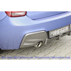 Rieger vložka zadného nárazníka pre BMW rad 1 F20, F21 sedan / 2-dver., sedan / 4-dver. pred faceliftom, plast ABS bez povrchovej úpravy, pre orig. koncovku vliavo