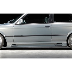 Rieger bočný prah mont. strana pravá pro BMW rad 3 E30 kabriolet, kupé, sedan, touring, plast ABS bez povrchovej úpravy, s prolisem, s prolisem a dvěma výřezy