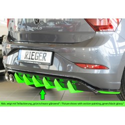 Rieger vložka zadného nárazníka pre Volkswagen Polo AW 5-dver., plast ABS bez povrchovej úpravy, GTI, r.v. 06/2021-