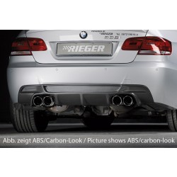 Rieger vložka zadného nárazníka pre BMW rad 3 E92, E93 kabriolet, kupé vr. faceliftu, plast ABS bez povrchovej úpravy, iba pre 335i, pre dvojité koncovky na oboch stranách 4x90 mm