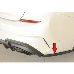 Rieger spoiler pod zadný nárazník na pravé straně pro BMW rad 3 G21 touring r.v. 03/19-06/22, plast ABS bez povrchovej úpravy