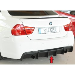Rieger vložka zadného nárazníka pre BMW rad 3 E90, E91 sedan, touring, plast ABS bez povrchovej úpravy, pro originální koncovku na obou stranách