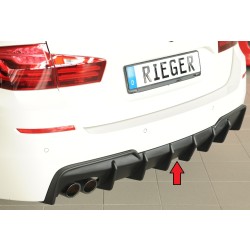 Rieger vložka zadného nárazníka (pre vozidlá s ťažným zariadením) pro BMW rad 5 F11 touring, plast ABS bez povrchovej úpravy, pre orig. dvojitú koncovku vľavo
