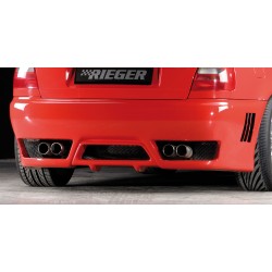 Rieger kompletní zadný nárazník pre Audi A4 B5 avant, plast ABS bez povrchovej úpravy, s rebrovaním, pre vozidlá bez parkovacieho asistenta (PDC)