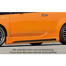 Rieger bočný prah mont. strana pravá pro Fiat 500 312 2-dver., r.v. 10/07-, plast ABS bez povrchovej úpravy, s prelisom a výrezom