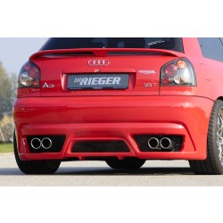 Rieger kompletní zadný nárazník new Design pro Audi A3 8L 3-dver., 5-dver., plast ABS bez povrchovej úpravy, pre vozidlá bez parkovacieho asistenta (PDC)