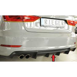 Rieger vložka zadného nárazníka pre Audi A3 8V 3-dver. (convertible 8V7), 5-dver. (sedan 8VS) pred faceliftom, plast ABS bez povrchovej úpravy, pre dvojitú koncovku vlevo