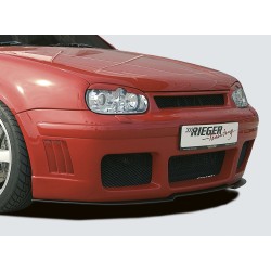 Rieger kompletný predný nárazník RS4-Look pro Volkswagen Golf 4 1J 3-dver., 5-dver., combi, plast ABS bez povrchovej úpravy, s rebrovaním, pro vozy s ostrekovačmi svetlometov