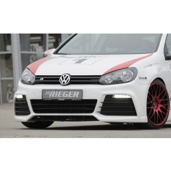 Rieger kompletný predný nárazník pro Volkswagen Golf 6 vr. GTD, GTI 3-dver., 5-dver., kabriolet, plast ABS bez povrchovej úpravy, pro vozy s PDC, bez parkovacího asistenta a ostřikovačů světlometů