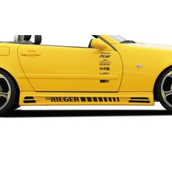 Rieger bočný prah mont. strana pravá pro Mercedes SLK R170, r.v. 01/01-, 09/96-12/00, plast ABS bez povrchovej úpravy, s prolisem, s prolisem a dvěma výřezy