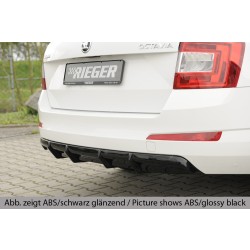 Rieger vložka zadného nárazníka pre Škoda Octavia 5E combi, sedan vr. faceliftu, plast ABS s povrchovou úpravou Carbon-Look, ABS plast: bez povrchové úpravy, pro vozy: bez parkovacího asistenta PDC
