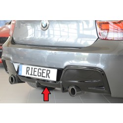 Rieger vložka zadného nárazníka pre BMW rad 1 F20, F21 sedan / 2-dver., sedan / 4-dver. pred faceliftom, plast ABS lakovaný do čiernej lesklej farby, pre orig. koncovky na oboch stranách