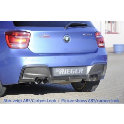 Rieger vložka zadného nárazníka pre BMW rad 1 F20, F21 sedan / 2-dver., sedan / 4-dver. pred faceliftom, plast ABS lakovaný do čiernej lesklej farby, pre dvojité koncovky na oboch stranách 4x80 mm
