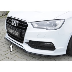 Rieger lipa pod predný nárazník pro Audi A3 8V 3-dver. (convertible 8V7), 5-dver. (sedan 8VS) pred faceliftom, 07/12-08/16, plast ABS lakovaný do čiernej lesklej farby