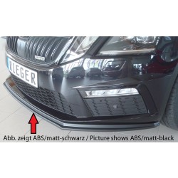 Rieger lipa pod predný nárazník pro Škoda Octavia RS 5E combi, sedan po faceliftu, 02/17-, plast ABS lakovaný do čiernej lesklej farby