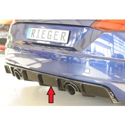 Rieger vložka zadného nárazníka pre Audi TT 8J-FV, 8S kupé, roadster vr. faceliftu, plast ABS lakovaný do čiernej lesklej farby