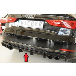 Rieger vložka zadného nárazníka (Typ: 88158) pro Audi A3 S3 8V 3-dver. (convertible 8V7), 5-dver. (sedan 8VS) pred faceliftom, plast ABS lakovaný do čiernej lesklej farby