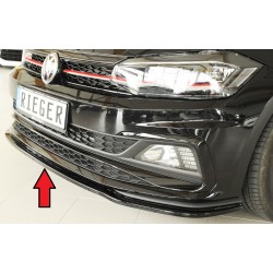 Rieger lipa pod predný nárazník pro Volkswagen Polo AW 5-dver., 06/17-, plast ABS lakovaný do čiernej lesklej farby