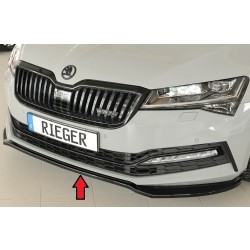Rieger lipa pod predný nárazník pro Škoda Superb III 3T, 3V combi, 08/19-, plast ABS lakovaný do čiernej lesklej farby