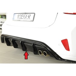 Rieger vložka zadného nárazníka pre Ford Focus 4 DEH 5-dver. (hatchback), plast ABS lakovaný do čiernej lesklej farby