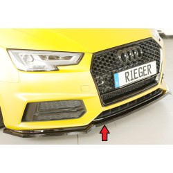 Rieger lipa pod predný nárazník pro Audi A4 B9, F4 avant, 08/15-07/18, plast ABS lakovaný do čiernej lesklej farby