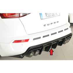 Rieger vložka zadného nárazníka pre Seat Ateca Cupra 5FP, plast ABS lakovaný do čiernej lesklej farby