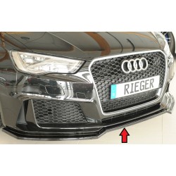Rieger lipa pod predný nárazník pro Audi RS3 8V 5-dver. (sportback 8VA / 8VF), 04/15-01/17, plast ABS lakovaný do čiernej lesklej farby