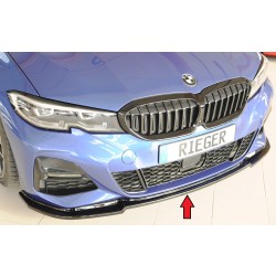 Rieger lipa pod predný nárazník pro BMW rad 3 G20 sedan, 03/19-, plast ABS lakovaný do čiernej lesklej farby