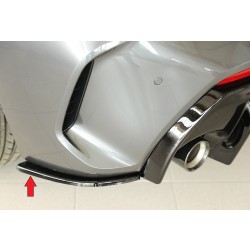 Rieger spoiler pod zadný nárazník na levé straně pro BMW rad 1 F40 hatchback / 4-dr. r.v. 07/19-, plast ABS lakovaný do čiernej lesklej farby