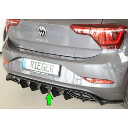 Rieger vložka zadného nárazníka pre Volkswagen Polo AW 5-dver., plast ABS lakovaný do čiernej lesklej farby, R-Line, r.v. 06/2017-05/2021