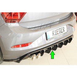 Rieger vložka zadného nárazníka pre Volkswagen Polo AW 5-dver., plast ABS lakovaný do čiernej lesklej farby, GTI, r.v. 06/2017-05/2021