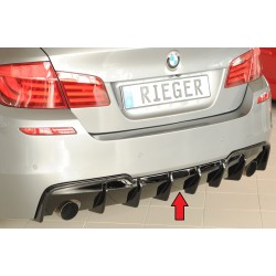 Rieger vložka zadného nárazníka (pre vozidlá s ťažným zariadením) pro BMW rad 5 F11 touring, plast ABS lakovaný do čiernej lesklej farby, pre originálne koncovky vľavo a vpravo