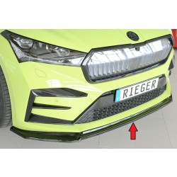 Rieger lipa pod predný nárazník pro Škoda Enyaq iV RS SUV (5AZ), 07/21-, plast ABS lakovaný do čiernej lesklej farby