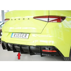 Rieger vložka zadného nárazníka pre Škoda Enyaq iV RS SUV (5AZ), plast ABS lakovaný do čiernej lesklej farby