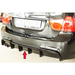 Rieger vložka zadného nárazníka pre BMW rad 3 E91 touring, plast ABS lakovaný do čiernej lesklej farby, pro originální koncovku na levé straně