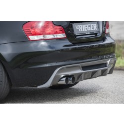 Rieger vložka zadného nárazníka pre BMW rad 1 E82, E88 kabriolet, kupé, plast ABS s povrchovou úpravou Carbon-Look, pre dvojitú koncovku vlevo