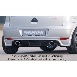 Rieger spojler pod zadný nárazník pre Opel Corsa C 3-dver., 5-dver. po faceliftu r.v. 06/03-, plast ABS s povrchovou úpravou Carbon-Look, pro koncovky na obou stranách