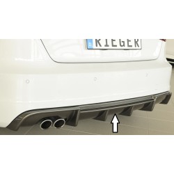 Rieger vložka zadného nárazníka pre Audi A3 8V 3-dver. (hatchback 8V1), 5-dver. (sportback 8VA) pred faceliftom, plast ABS s povrchovou úpravou Carbon-Look, s S-Line exteriérovým paketom, pre dvojitú koncovku vlevo