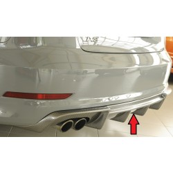 Rieger vložka zadného nárazníka pre Audi A3 8V 3-dver. (convertible 8V7), 5-dver. (sedan 8VS) pred faceliftom, plast ABS s povrchovou úpravou Carbon-Look, pre dvojitú koncovku vlevo