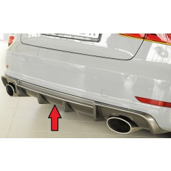 Rieger vložka zadného nárazníka pre Audi A3 8V 3-dver. (convertible 8V7), 5-dver. (sedan 8VS) pred faceliftom, plast ABS s povrchovou úpravou Carbon-Look, pre športové koncovky na oboch stranách 152x95 mm
