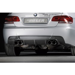 Rieger vložka zadného nárazníka pre BMW rad 3 E92, E93 kabriolet, kupé vr. faceliftu, plast ABS s povrchovou úpravou Carbon-Look, pre dvojité koncovky na oboch stranách 4x90 mm