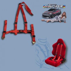 Športové 3 bodové pásy od AUTOSTYLE červenej
